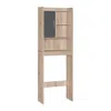 Better Home Products Ace Over-the-toilet Storage Cabinet In Natural Oak & Dark Gray