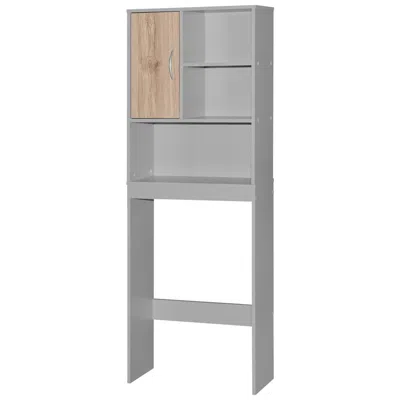 Better Home Products Ace Over-the-toilet Storage Organizer In Light Gray & Natural Oak