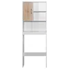 Better Home Products Ace Over-the-toilet Storage Organizer In Natural Oak & Dark Gray