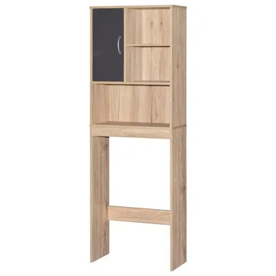 Better Home Products Ace Over-the-toilet Storage Organizer In White & Natural Oak In Neutral