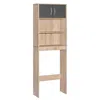 Better Home Products Ace Over-the-toilet Storage Rack In Natural Oak & Dark Gray