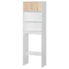 Better Home Products Ace Over-the-toilet Storage Rack In White & Natural Oak