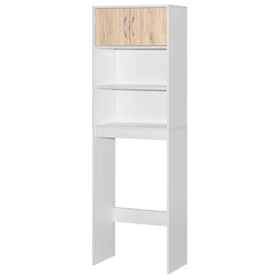 Better Home Products Ace Over-the-toilet Storage Rack In White & Natural Oak
