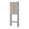 Better Home Products Ace Over-the-toilet Storage Shelf In Light Gray & Natural Oak