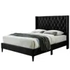 Better Home Products Amelia Velvet Tufted Queen Platform Bed In Black