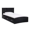 Better Home Products California Wooden Twin Captains Bed In Black