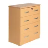 Better Home Products Cindy 4 Drawer Chest Wooden Dresser With Lock Beech (maple)