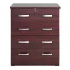 Better Home Products Cindy 4 Drawer Chest Wooden Dresser With Lock In Mahogany