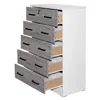 Better Home Products Cindy 5 Drawer Chest Wooden Dresser With Lock In White/gray