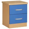 Better Home Products Cindy Faux Wood 2 Drawer Nightstand In Blue