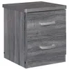Better Home Products Cindy Faux Wood 2 Drawer Nightstand In Gray
