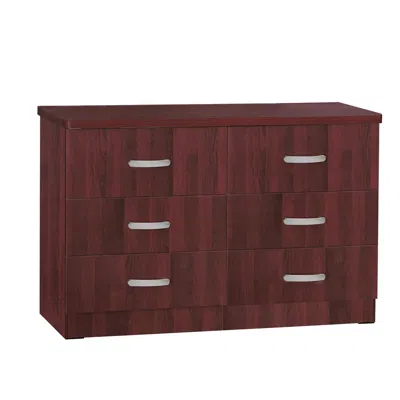 Better Home Products Dd & Pam 6 Drawer Engineered Wood Dresser In Mahogany