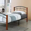 Better Home Products Empire Twin Size Platform Metal Bed Frame In Black Cherry