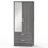 Better Home Products Grace Armoire Wardrobe With Mirror & Drawers In Gray