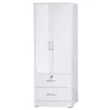 Better Home Products Grace Armoire Wardrobe With Mirror & Drawers In White
