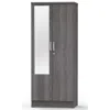 Better Home Products Harmony Two Door Armoire Wardrobe With Mirror In Gray