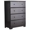Better Home Products Isabela Solid Pine Wood 4 Drawer Chest Dresser In