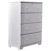 Better Home Products Isabela Solid Pine Wood 4 Drawer Chest Dresser In White