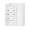 Better Home Products Jcf Sofie 5 Drawer Wooden Tall Chest Wardrobe In White