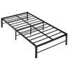 Better Home Products Lily Foldable Welded Black Metal Platform Bed Frame Twin