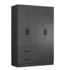 Better Home Products Luna Modern Wood 4 Doors 2 Drawers Armoire In Black