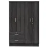 Better Home Products Luna Modern Wood 4 Doors 2 Drawers Armoire In Gray