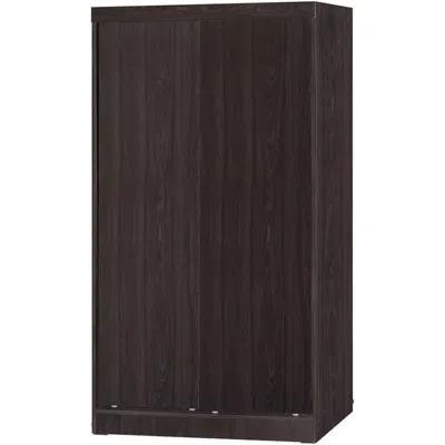 Better Home Products Modern Wood Double Sliding Door Wardrobe In In Brown