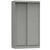 Better Home Products Modern Wood Double Sliding Door Wardrobe In Light Gray