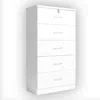 Better Home Products Olivia Wooden Tall 5 Drawer Chest Bedroom Dresser In White