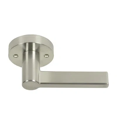 Better Home Products Rockaway Beach Door Lever With Round Rosette In Satin Nickel