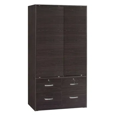 Better Home Products Sarah Modern Wood Double Sliding Door Armoire In In Brown