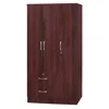 Better Home Products Symphony Wardrobe Armoire Closet With Two Drawers Mahogany