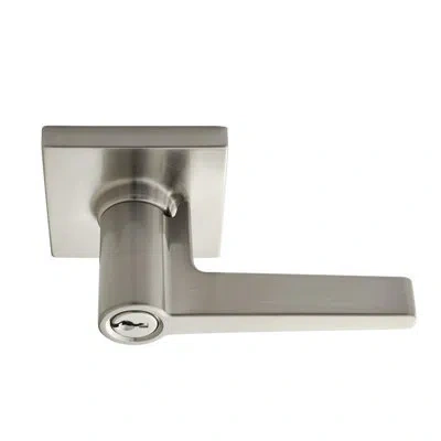 Better Home Products Treasure Island Entry Straight Lever-matte Black In Satin Nickel