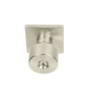 Better Home Products Union Square Keyed Door Knob With Square Rosette In Satin Nickel