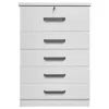 Better Home Products Xia 5 Drawer Chest Of Drawers In White