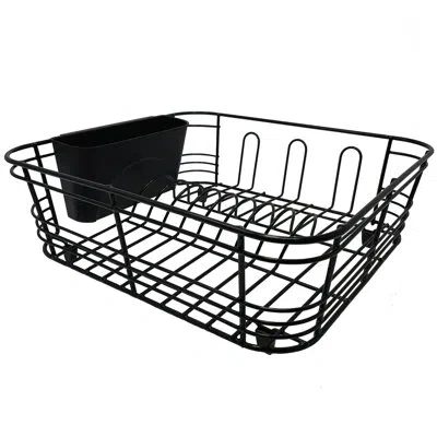 Better Houseware 2 Piece Stainless Steel Dish Rack Set In Black
