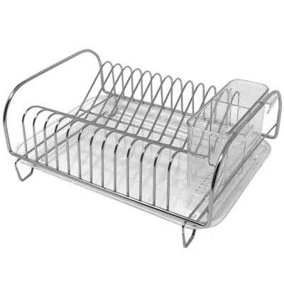 Better Houseware 3 Piece Stainless Steel Dish Rack Set In Silver