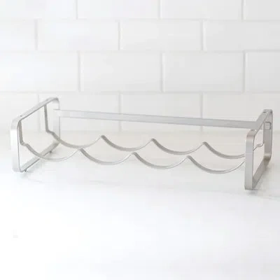 Better Houseware 4 Bottle Steel Wine Bottle Rack In Silver