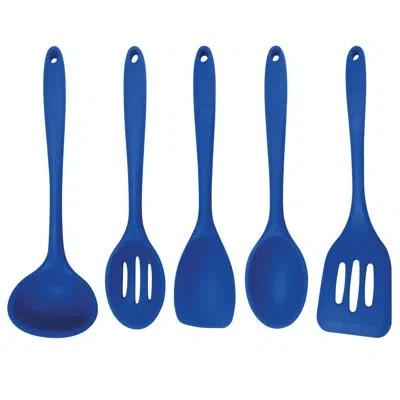 Better Houseware 5-piece Silicone Cooking Utensils In Blue