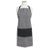 Better Houseware Adjustable Striped Apron In Black,white