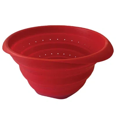 Better Houseware Collapsible Silicone Colander In Red