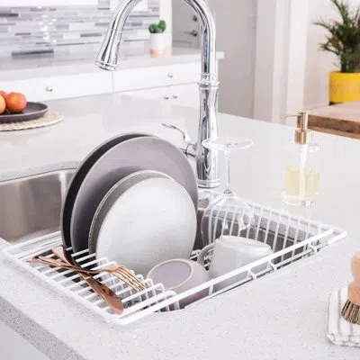 Better Houseware Steel In Sink Dish Rack In White