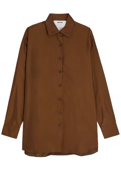 Better Lining Satin Shirt In Bronze