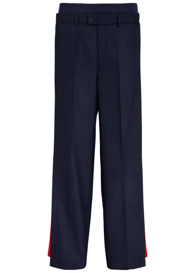Better Striped Layered Jersey Trousers In Navy