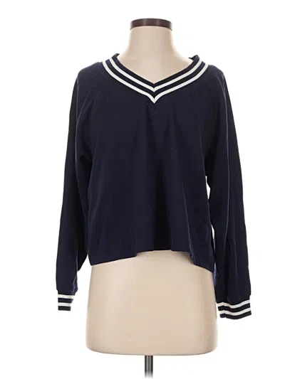 Pre-owned Better / Together Long Sleeve Top Blue V-neck Tops