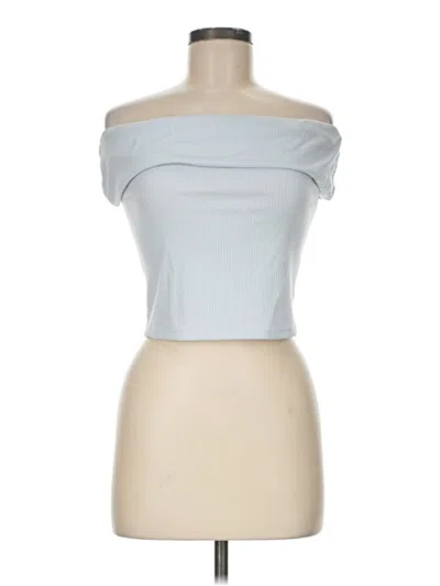 Pre-owned Better / Together Short Sleeve Top Blue Strapless Neckline Tops