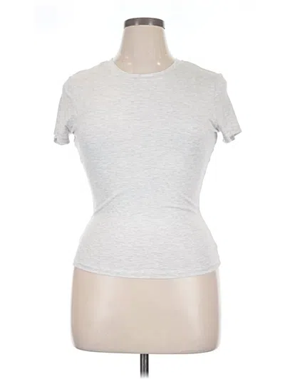 Pre-owned Better / Together Short Sleeve Top Gray Keyhole Neckline Tops