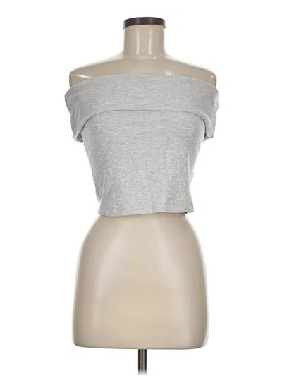 Pre-owned Better / Together Short Sleeve Top Silver Strapless Neckline Tops