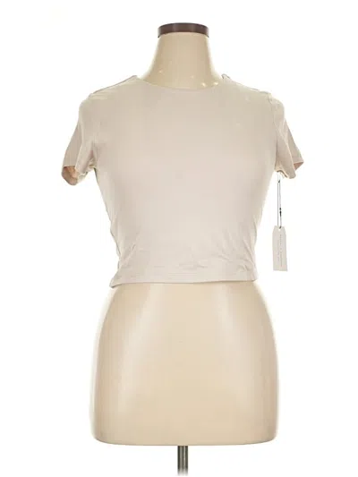 Pre-owned Better / Together Short Sleeve Top Tan Keyhole Neckline Tops
