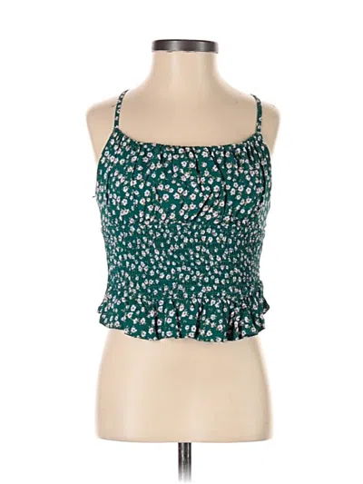 Pre-owned Better / Together Sleeveless Top Green Halter Neckline Tops